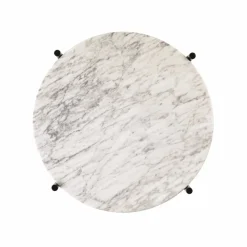 Sale GUBI TS bord svarta ben Ø 40 cm vit marmor