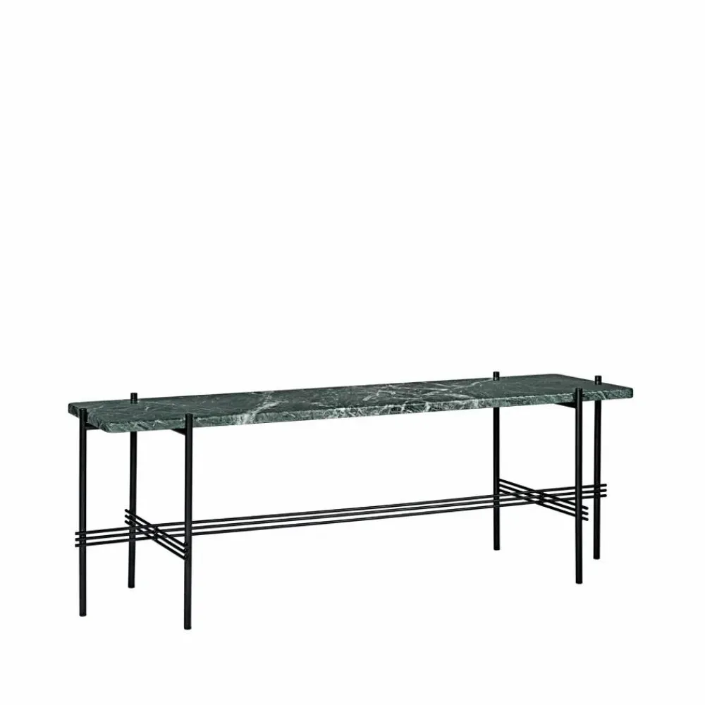 Online GUBI TS Console 1 konsolbord marmor grön svartlackat stativ