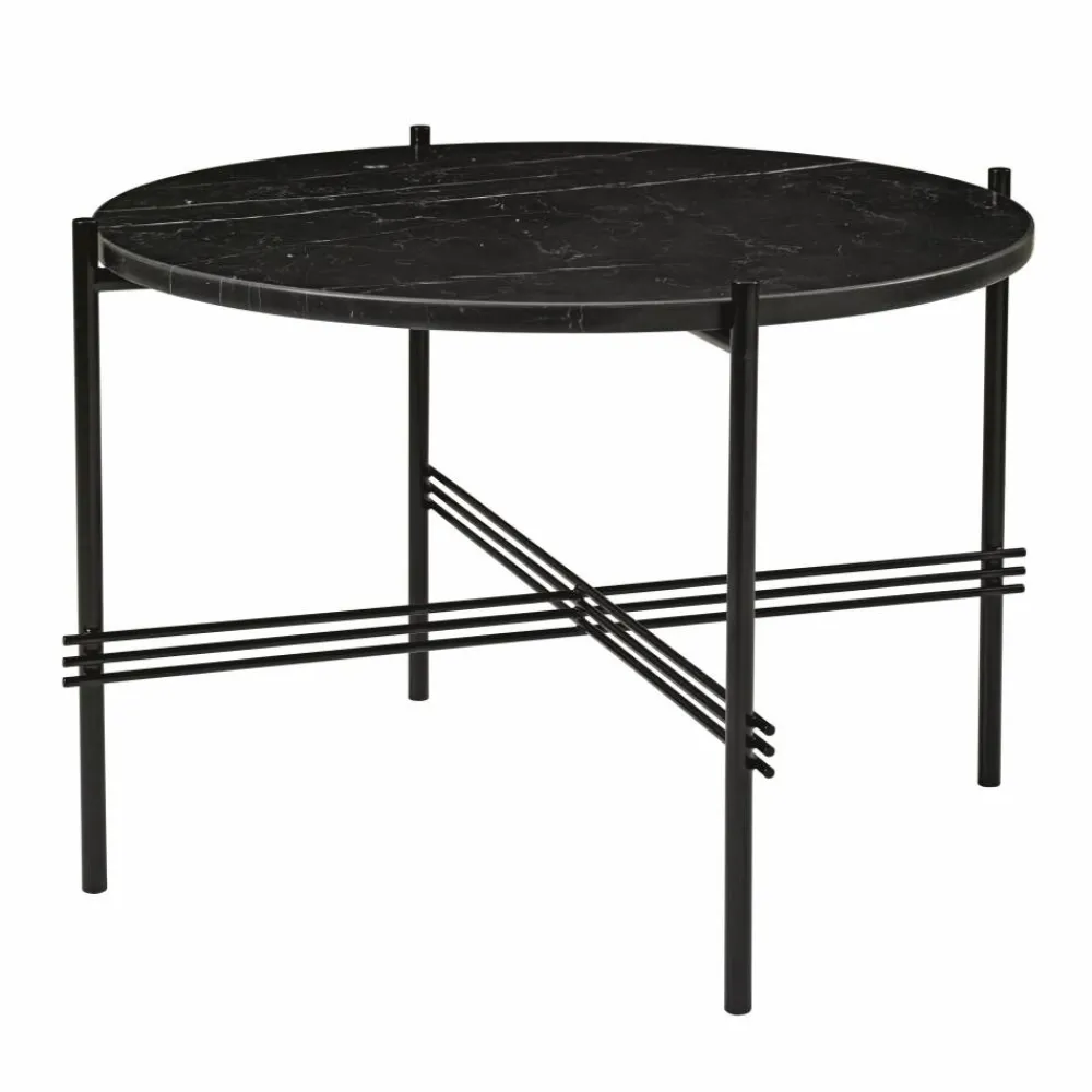 Sale GUBI TS soffbord svarta ben Ø 55 cm svart marmor