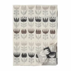 Klippan Yllefabrik Tulip pläd 130x180 cm Grey