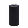 Outlet Uyuni Lighting Uyuni LED Blockljus melted Svart rustic Ø7 8x15 cm