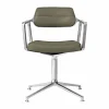 Vipp 453 Swivel kontorsstol Leather bosco green-pol. aluminium