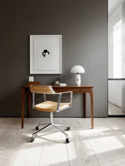Vipp 452 Swivel kontorsstol med hjul Pol. aluminium-sand leather