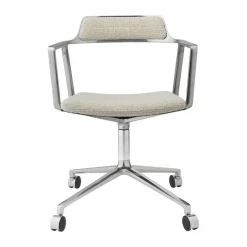 Vipp 452 Swivel kontorsstol med hjul Wavy off white-light grey-pol. aluminium