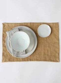 Outlet Tell Me More Washed linen tygservett 45x45 cm Grey-white