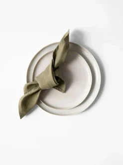 Discount Tell Me More Washed linen tygservett 45x45 cm Olive