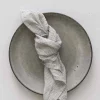 Clearance Tell Me More Washed linen tygservett 45x45 cm Pinstripe