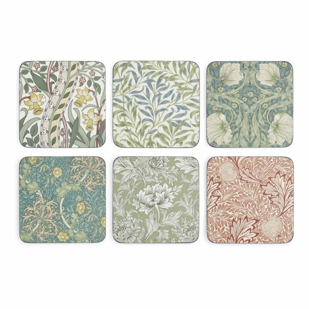 Online Pimpernel William Morris glasunderlägg 6-pack Mix & Match