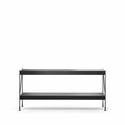 Audo Copenhagen Zet hyllsystem oak black stained 1x2 black steel base
