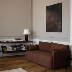 Audo Copenhagen Zet hyllsystem oak dark stained 1x2 black steel base
