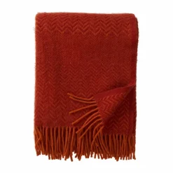 Klippan Yllefabrik Zigzag ullpläd 130x200 cm Ruby
